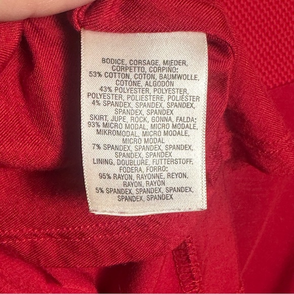 Maeve By Anthropologie Estoria Textured Swing Dress Red Sleeveless Medium GUC - Picture 16 of 16